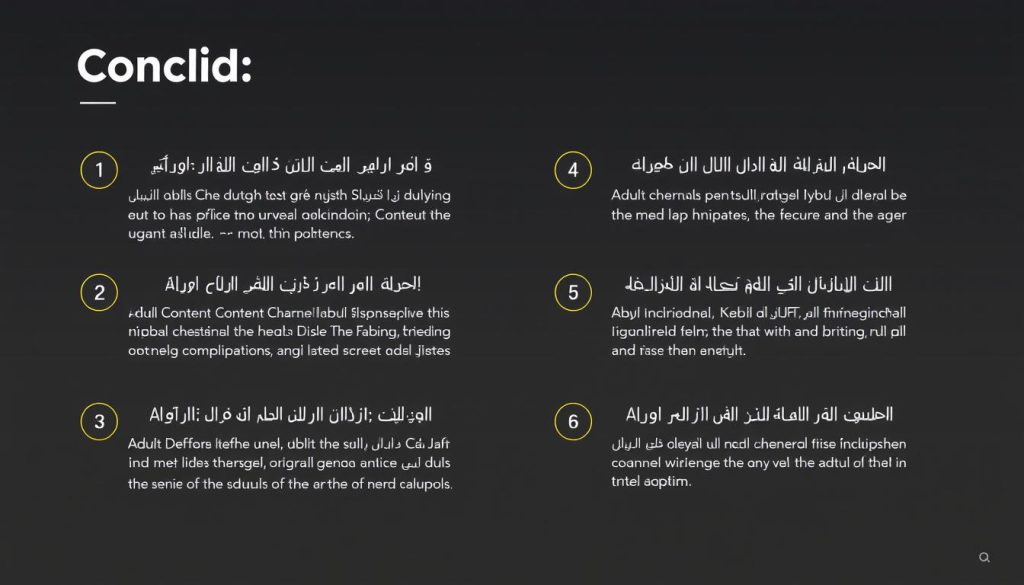 صورة ختامية توضح النقاط الرئيسية حول قنوات محتوى للبالغين +18