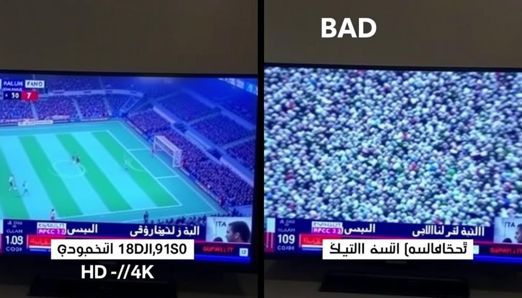مقارنة بين جودة البث في خدمات IPTV الجيدة والسيئة