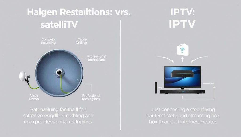 متطلبات تركيب وتجهيز IPTV مقابل الأقمار الصناعية