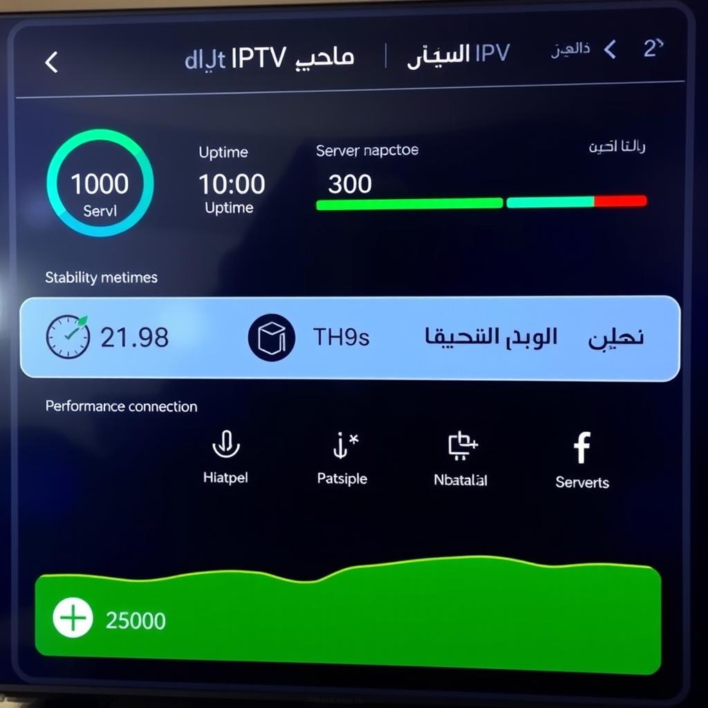 واجهة تظهر استقرار خدمة IPTV للبالغين مع مؤشرات الأداء