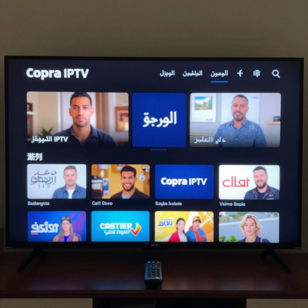 تلفزيون ذكي يعرض واجهة قنوات البالغين من كوبرا